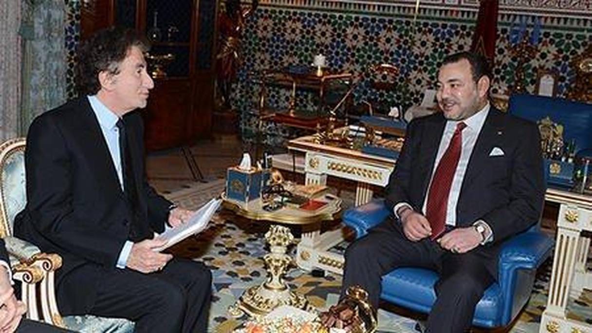 Jack Lang, président de l'Institut du monde arabe (IMA), reçu en audience par le roi Mohammed VI.
