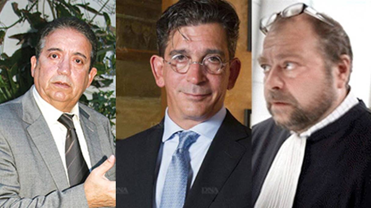 De gauche à droite: les avocats Brahim Rachidi, Jean-Marc Fédida, Eric Dupond-Morreti.
