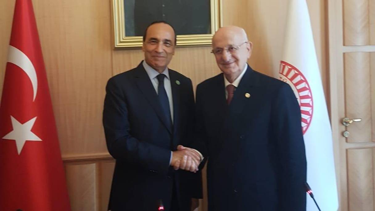 Le président de la Chambre des représentants, Habib El Malki, et son homologue turc, Ismail Kahraman.
