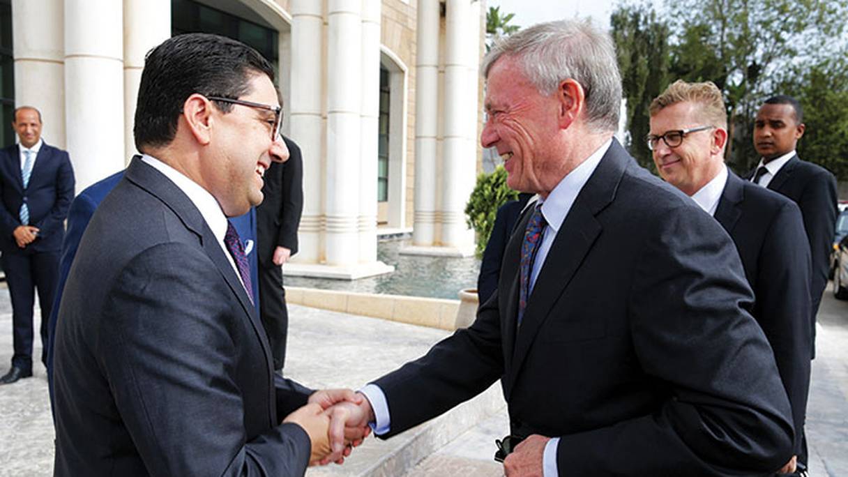 Nasser Bourita et Horst Köhler, Envoyé personnel du Secrétaire général de l'ONU pour le Sahara.
