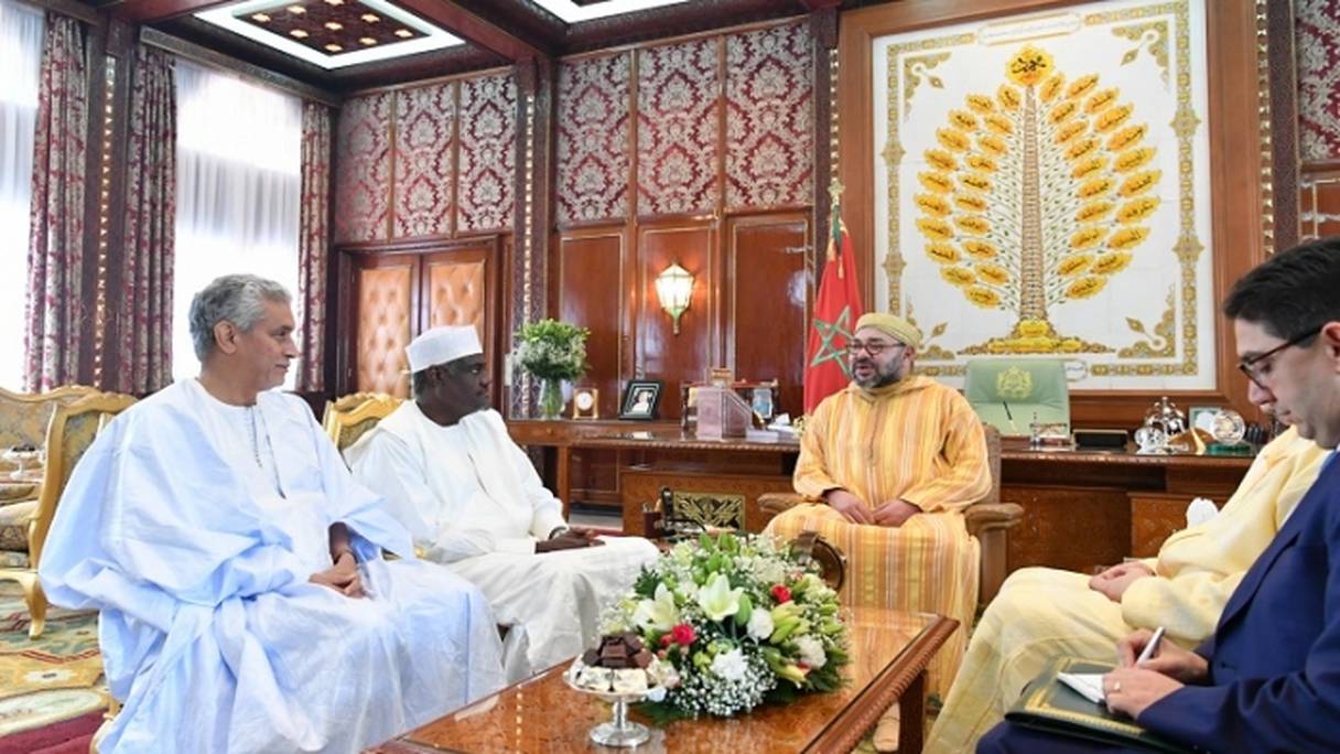 Avec le roi Mohammed VI et Faki, le Mauritanien Ould Lebatt (à gauche sur la photo) a été reçu à Rabat à deux reprises.
