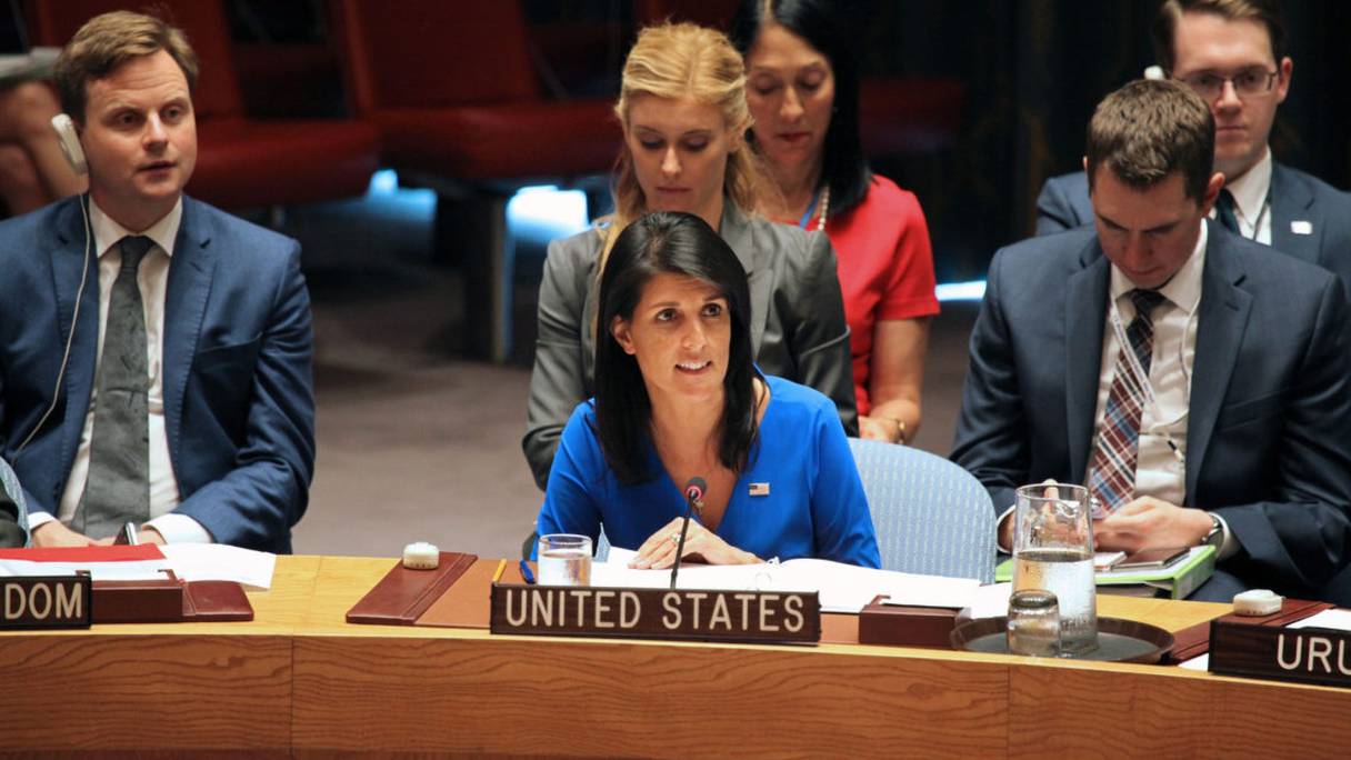 Les Etats-Unis, porte-plume du projet de résolution sur le Sahara. Ici, l'ambassadrice des USA à l'ONU, Nikki Haley.
