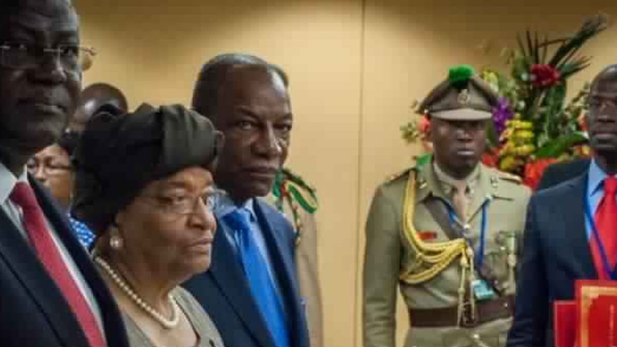 Les présidents de la Sierra Leone, du Liberia et de Guinée (g à d)
