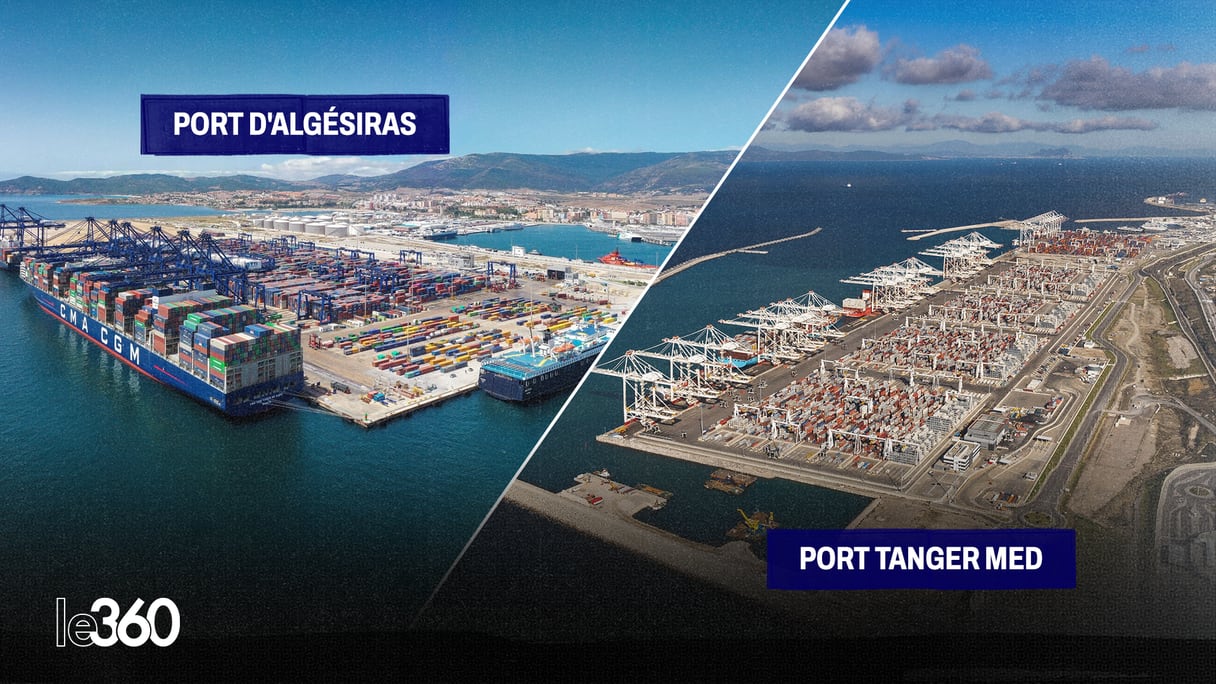 Les ports d'Algésiras et de Tanger Med.