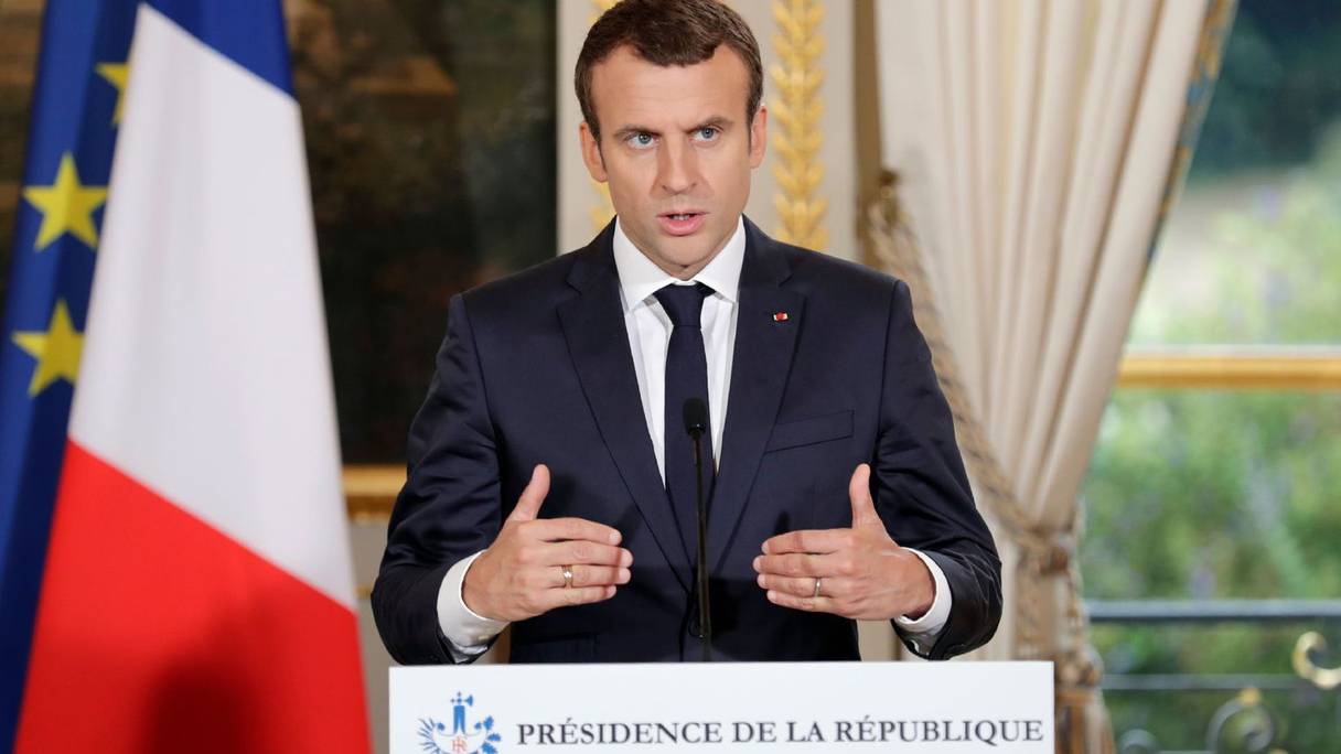Le président français Emmanuel Macron, le 6 juillet 2017 à l'Élysée à Paris.
