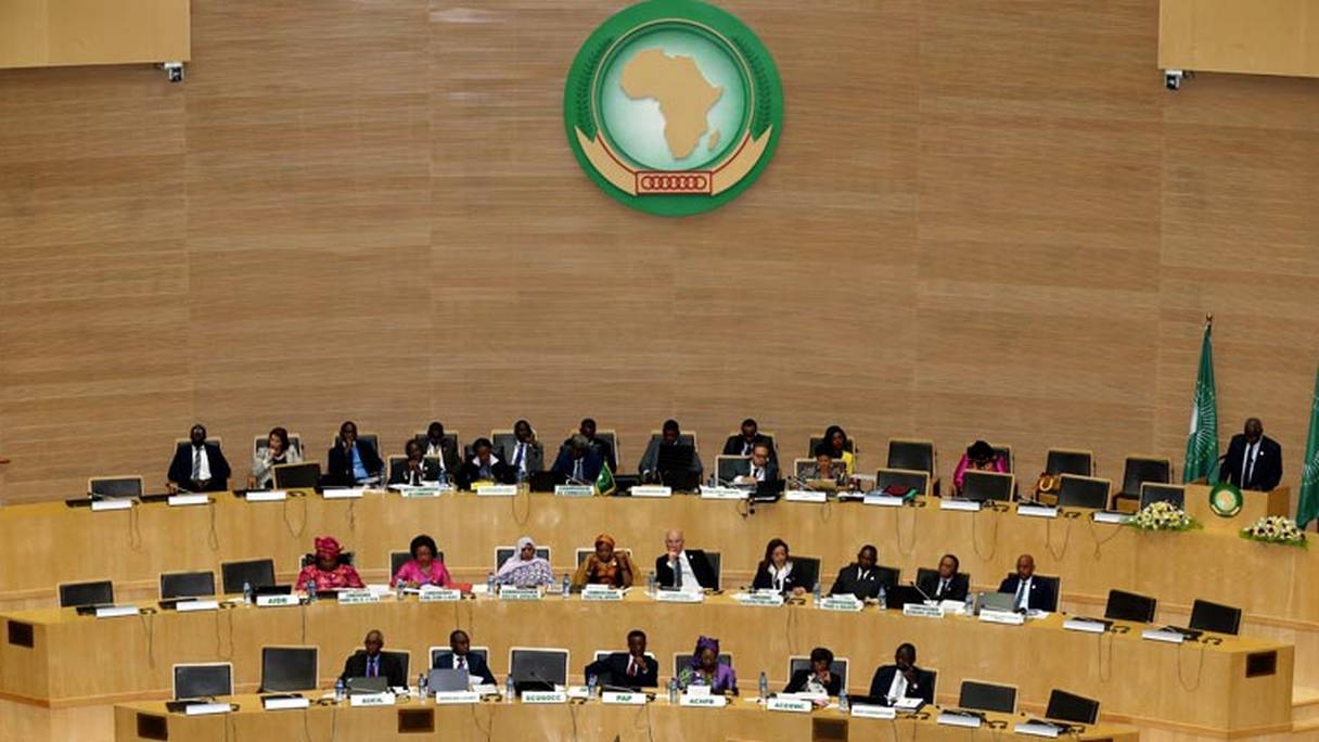 Lors d'une réunion au sein de l'Union Africaine à Addis-Abeba.
