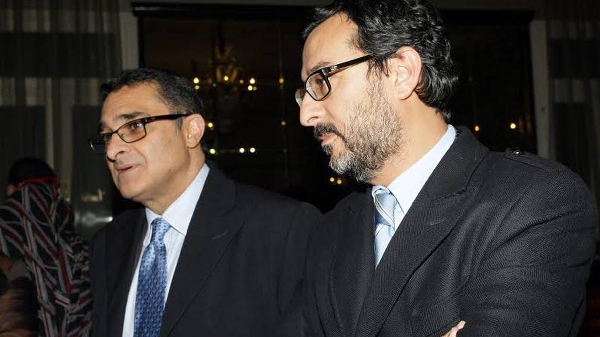 Fayçal Laraichi, PDG de la SNRT et 2M, et Salim Cheikh, DG de 2M.
