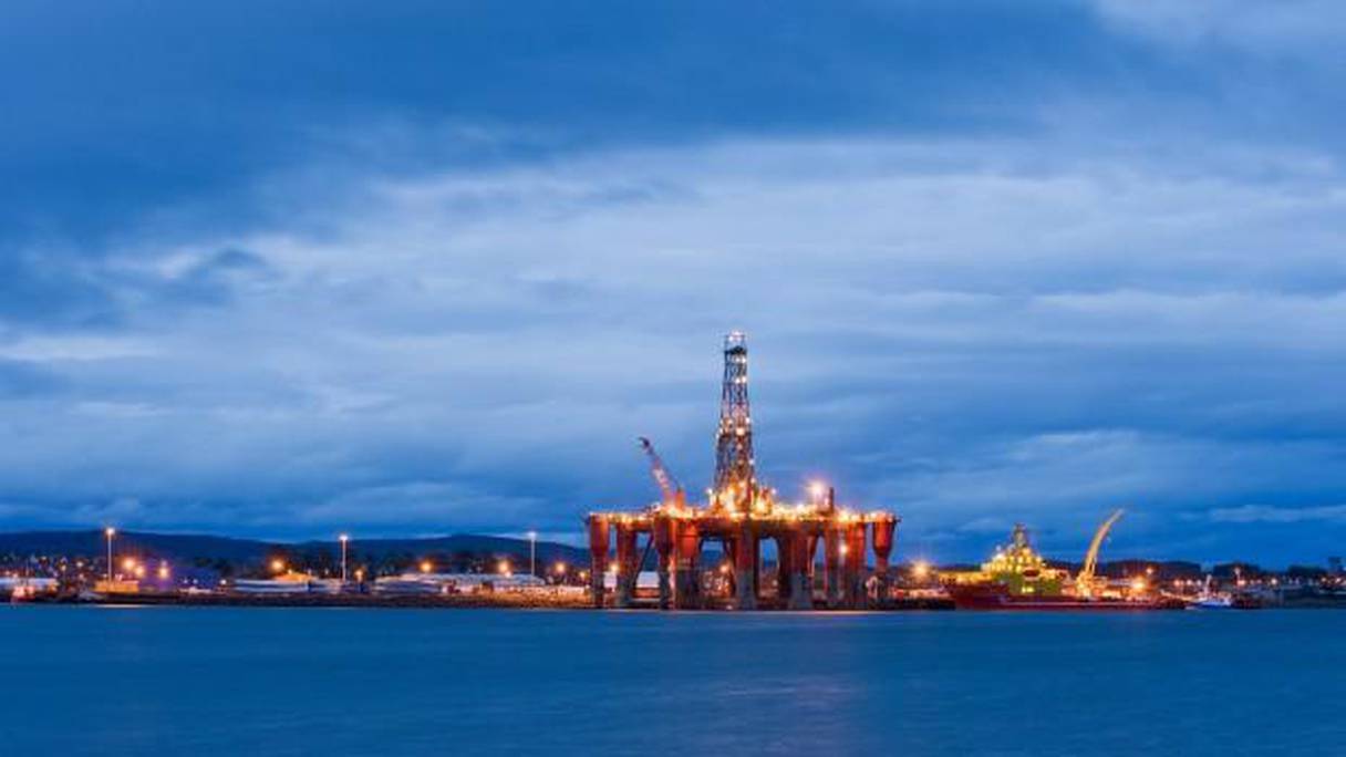 Plateforme de Circle Oil, société d'exploration pétrolière et gazière irlandaise.
