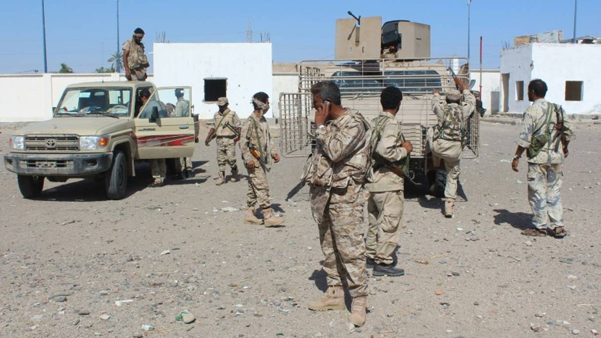 Les forces loyalistes à Lahj, dans le sud du Yémen, le 24 avril 2016.
