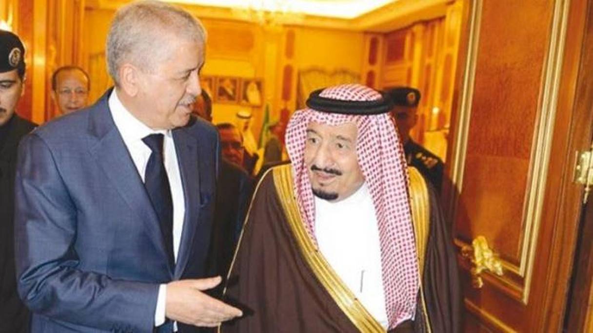 Le roi Selman d'Arabie saoudite et le premier ministre algérien Sellal. 
