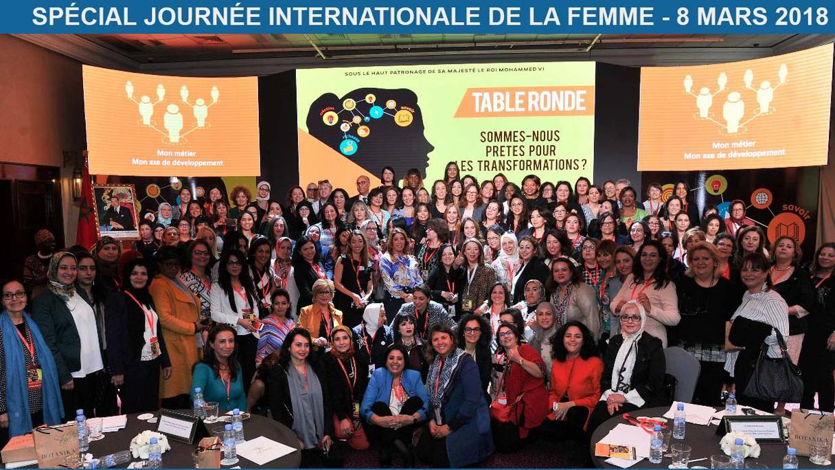 Les cheffes d'entreprises réunies à Marrakech lors de la Journée internationale de la femme, le 8 mars 2018 à Marrakech.
