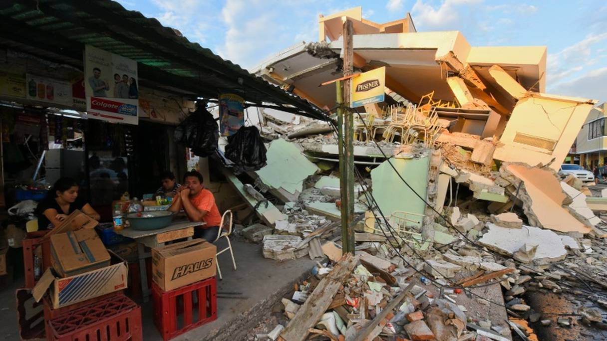 Destructions à Manta en Equateur, après le trempblement de terre, le 17 avril 2016.
