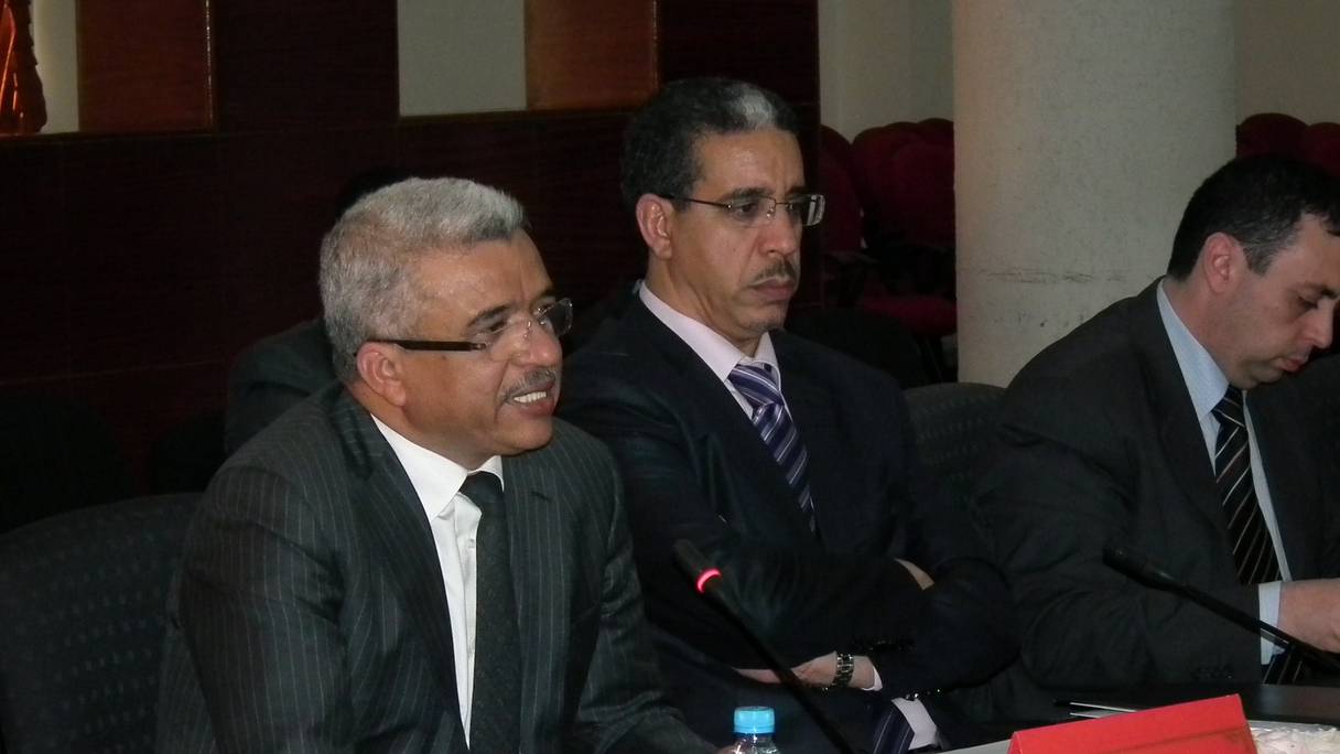 A gauche, Mohammed Dardouri, nouveau coordonnateur national de l'INDH.
