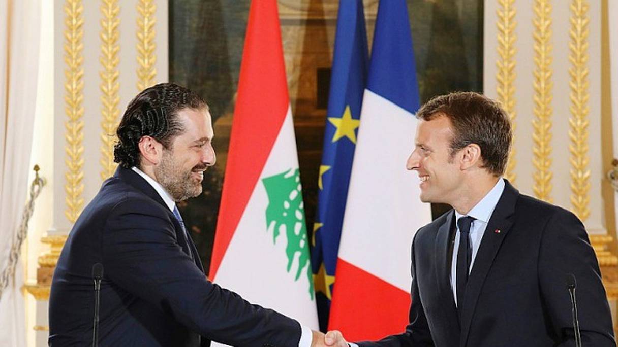 Saâd Hariri et le président français Emmanuel Macron lors de la visite du Premier ministre libanais à Paris, le 1er septembre 2017.
