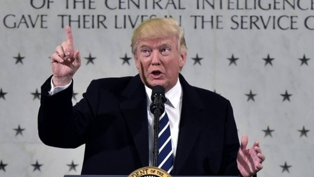 Donald Trump au siège de la CIA à Langley (Virginie) le 21 janvier 2017. 
