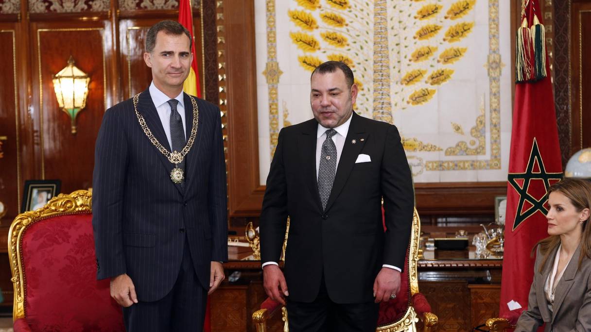 Le roi Felipe d'Espagne et le roi Mohammed VI.
