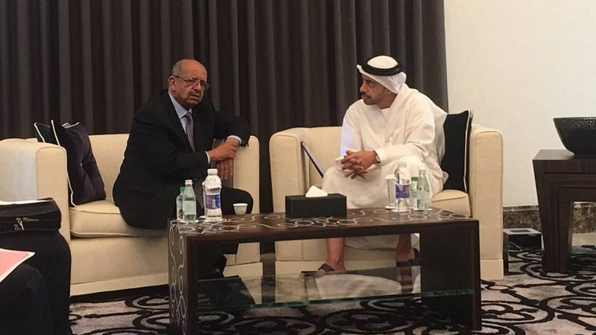 Le ministre des Affaires étrangères Abdelkader Messahel aux Emirats arabes unis. Photo qu'il a twitté lui-même depuis Abu Dhabi.
