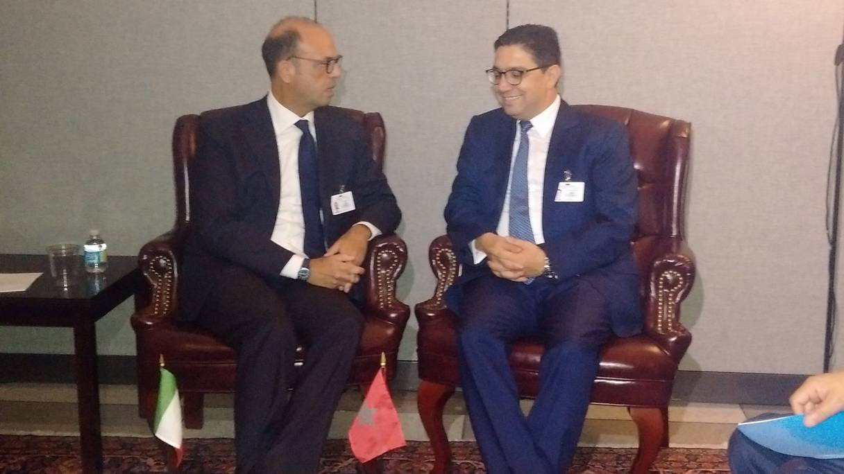 Le ministre des Affaires étrangères, Nasser Bourita et son homologue italien Angelino Alfano.
