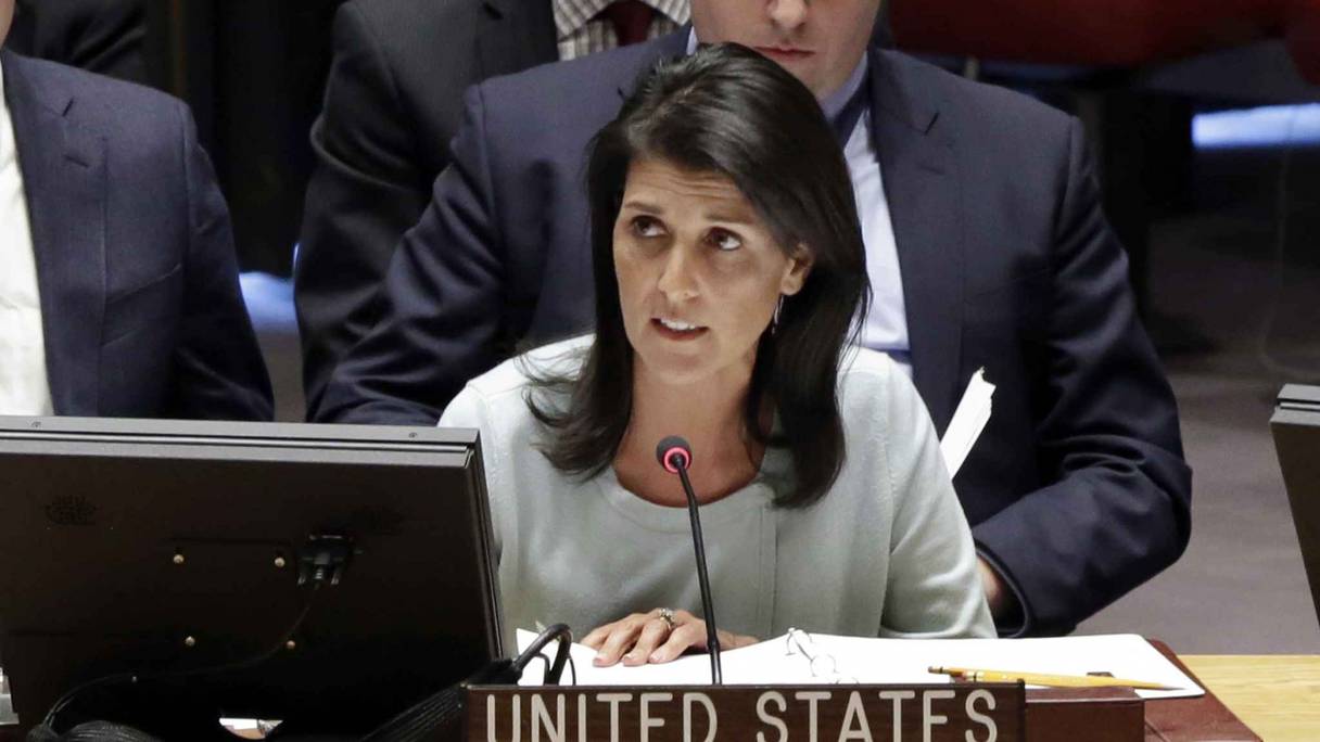 Nikki Haley, ambassadrice américaine qui assure la présidence du Conseil de sécurité durant ce mois d'avril. C'est cette diplomate qui a élaboré le nouveau projet de résolution sur le Sahara.
