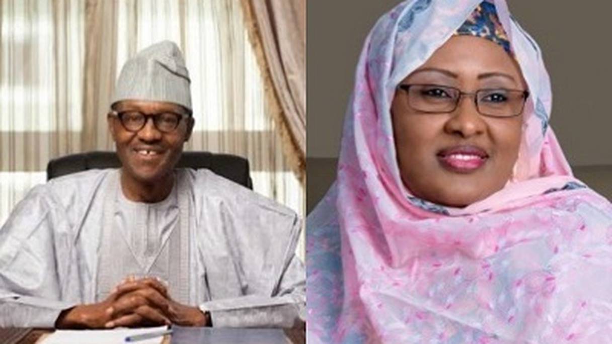 Le président de la république fédérale du Nigeria et son épouse Aisha Muhammadu Buhari.
