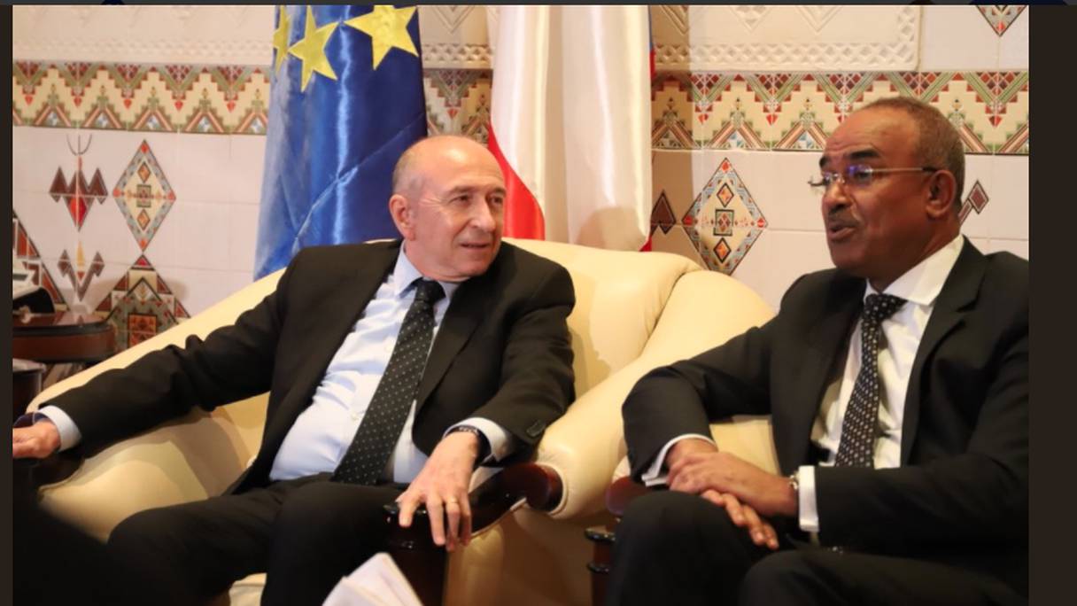 Gérard Colon et Noureddine Bedioui, les deux ministres de l'Intérieur français et algérien. 
