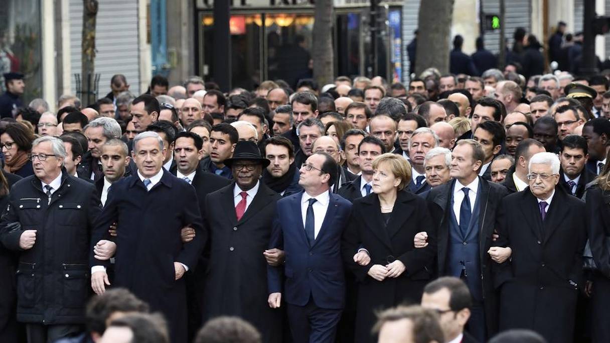 Une marche républicaine, rassemblant plusieurs chefs d'Etats est organisée le 11 janvier à Paris, quatre jours après l'attentat terroriste perpétré contre le journal satirique Charlie Hebdo, ayant fait 12 morts et plusieurs blessés. 
