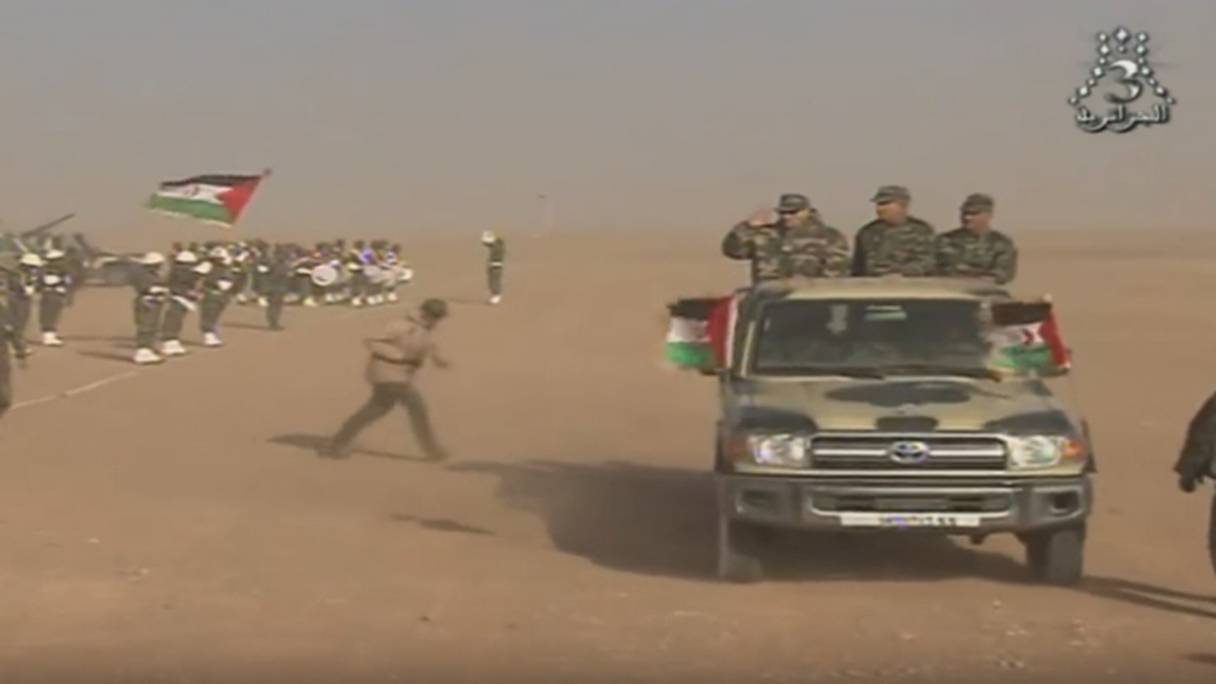Les images de la démonstration de "farce" du Polisario diffusées par la troisième chaîne de télévision publique algérienne.
