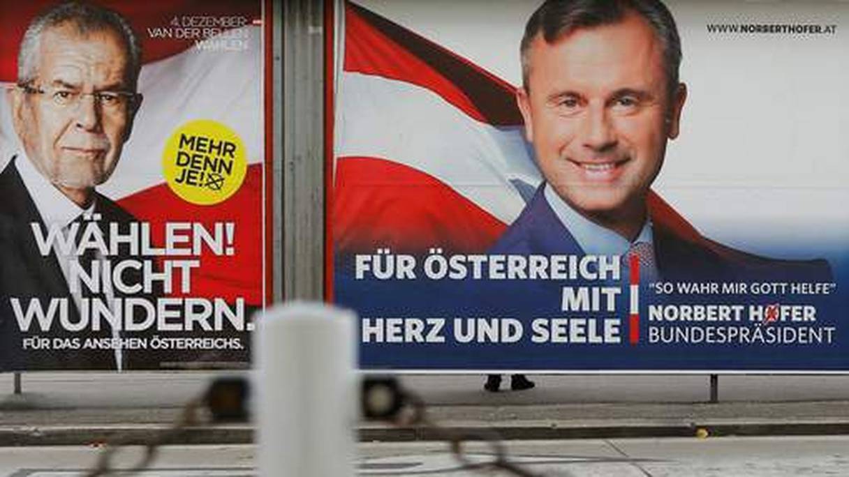 Présidentielles en Autriche: les deux candidats en lice. 
