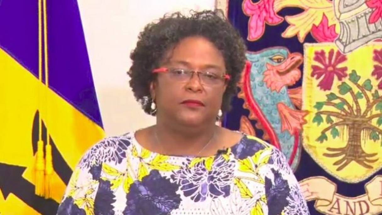 Mia Amor Mottley, première ministre de la Barbade. 
