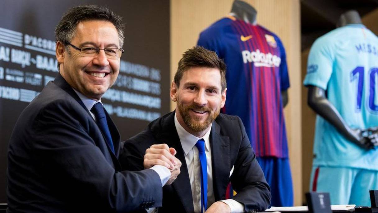 Nouveau bras de fer entre Messi et le président du Barça, J. M, Bartomeu.
