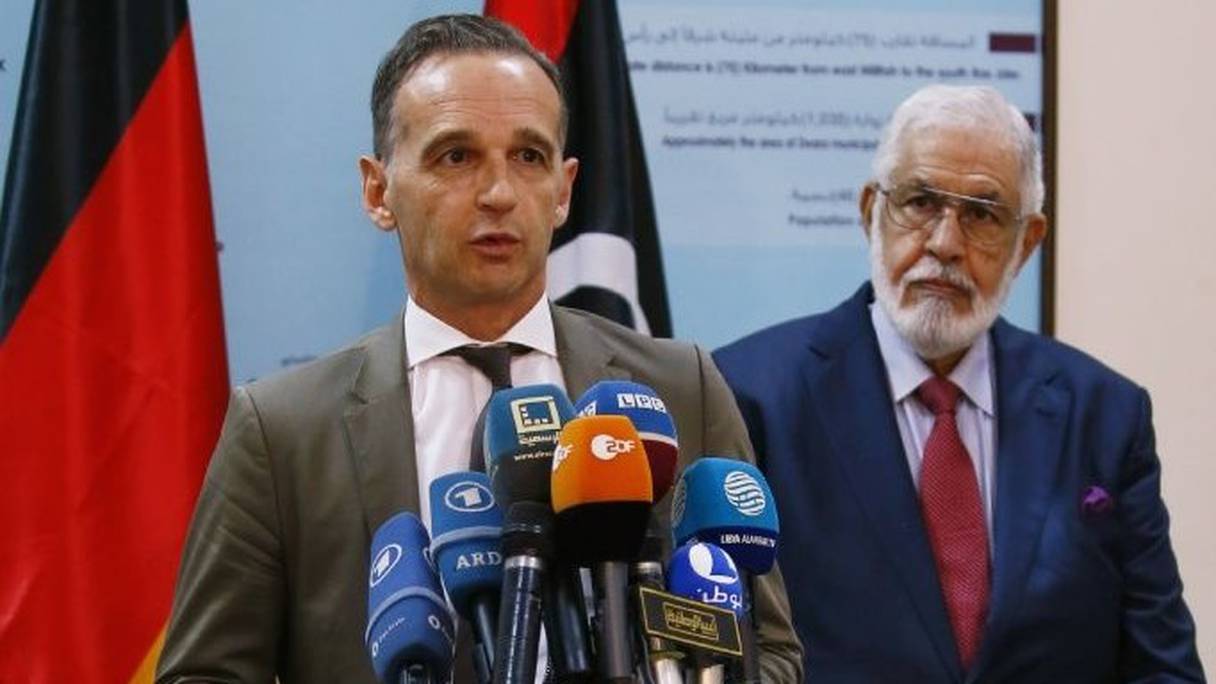 Le ministre allemand des Affaires étrangères Heiko Maas et son homologue libyen, Mohamed Taher Siala.
