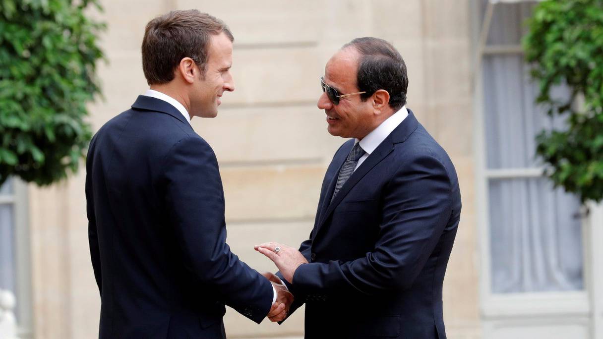 Emmanuel Macron et Abdelfattah al-Sissi.
