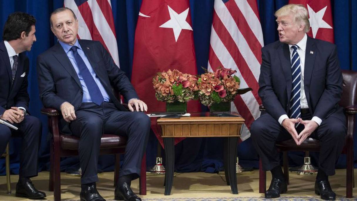 Lors d'une précédente rencontre entre le président turc Recep Tayyip Erdogan et son homologue américain Donald Trump
