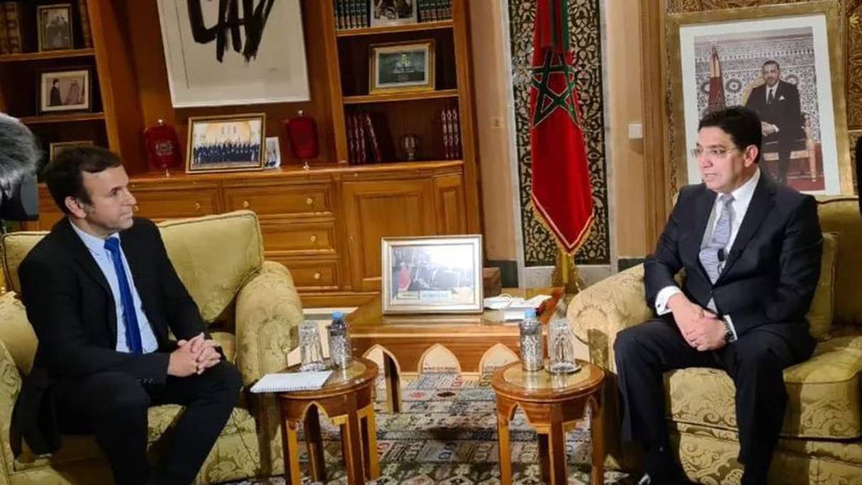 Nasser Bourita, ministre des Affaires étrangères, lors d'une interview accordée à la chaîne i24news, le 23 décembre 2020.
