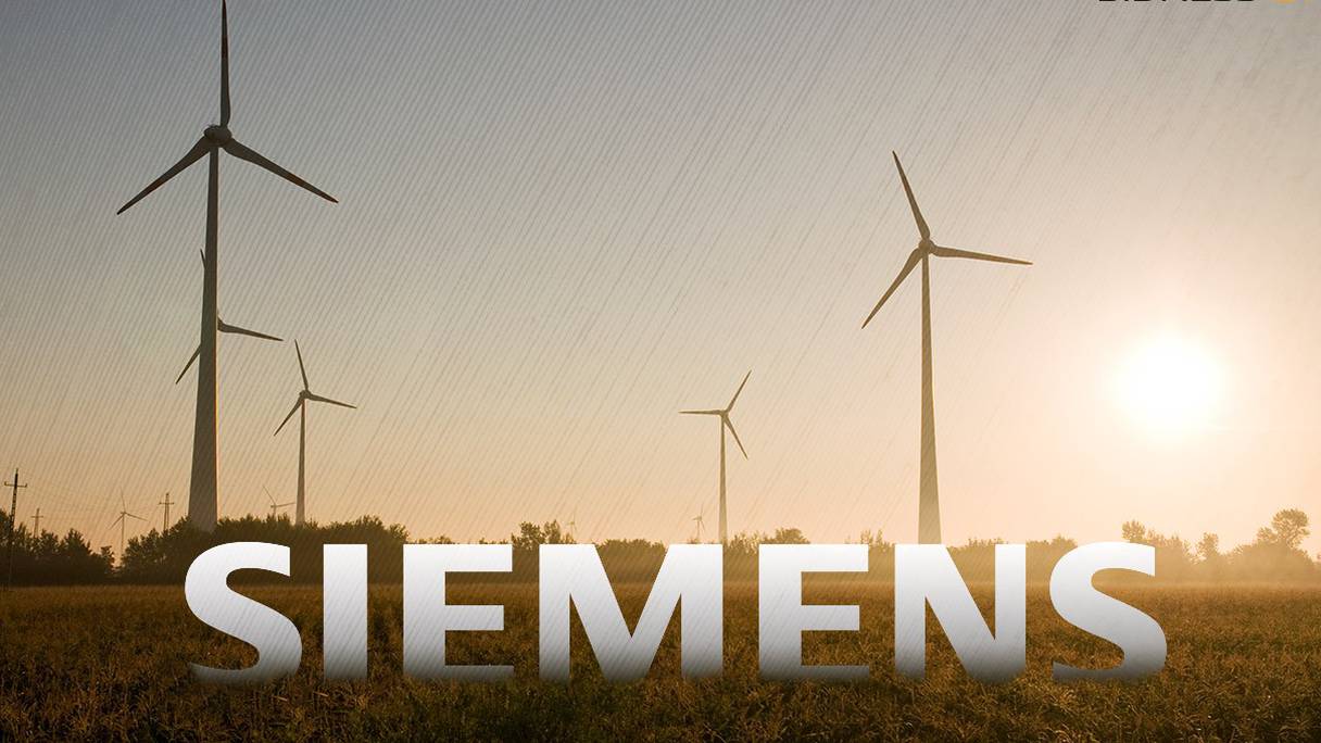 Parc éolien Siemens.

