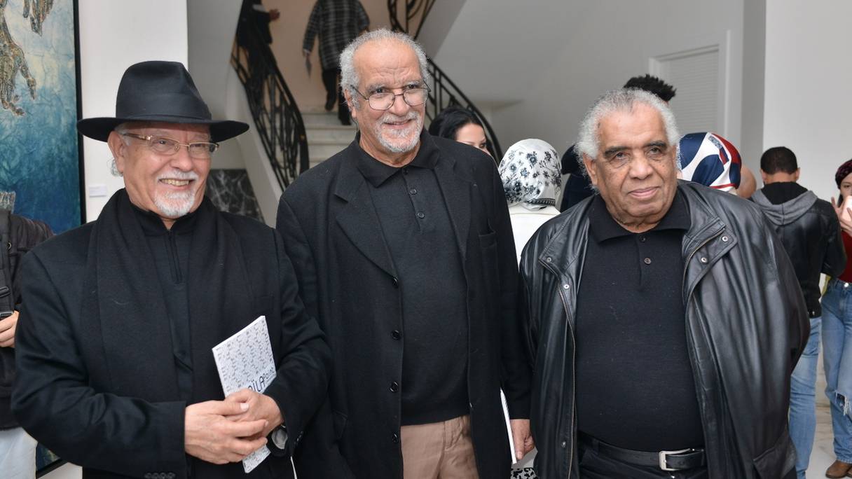 Le trio Mohamed Melehi, Abderahmane Rahoule et Hussein Talal (de gauche à droite).
