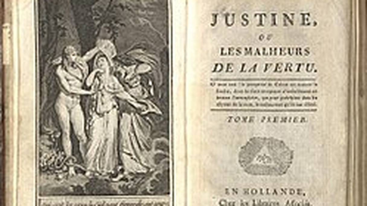 Justine ou les Malheurs de la vertu, Marquis de Sade (édition originale de 1791). 
