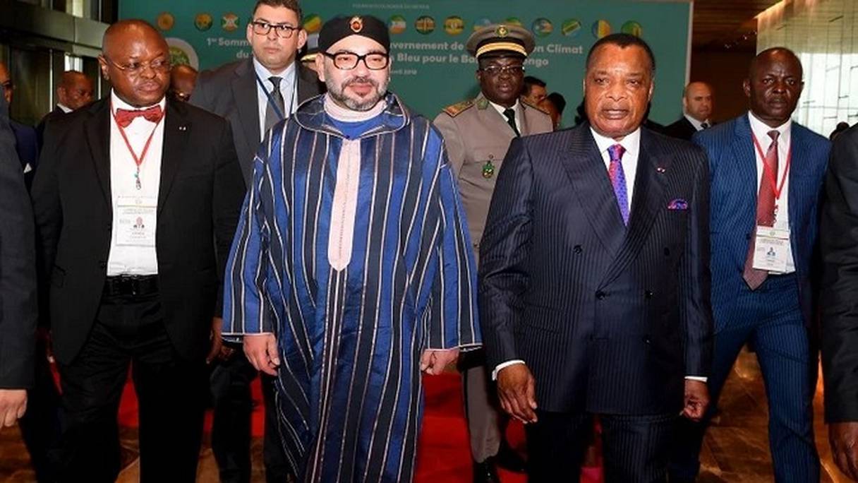 Le roi Mohammed VI et le président de la République du Congo, Denis Sassou N’Guesso.
