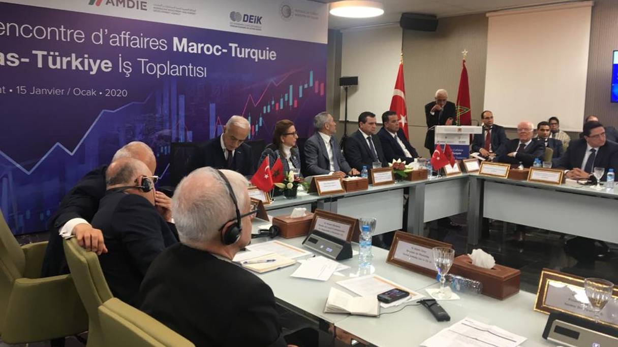 Rencontre d'affaires Maroc-Turquie, le 15 janvier 2020, à Rabat.
