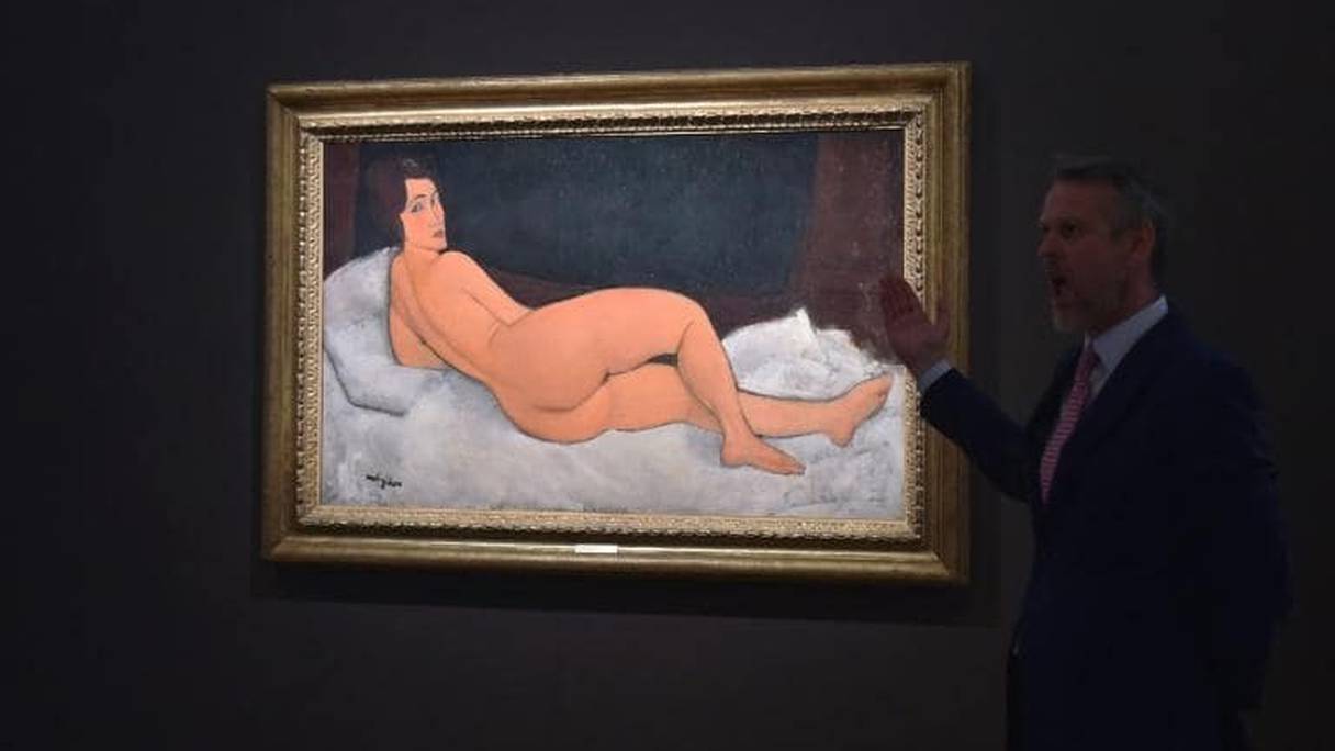 Le tableau "Nu couché" d'Amédéo Modigliani présenté le 4 mai à New York sera vendu aux enchères par Sotheby's le 16 mai 2018. 
