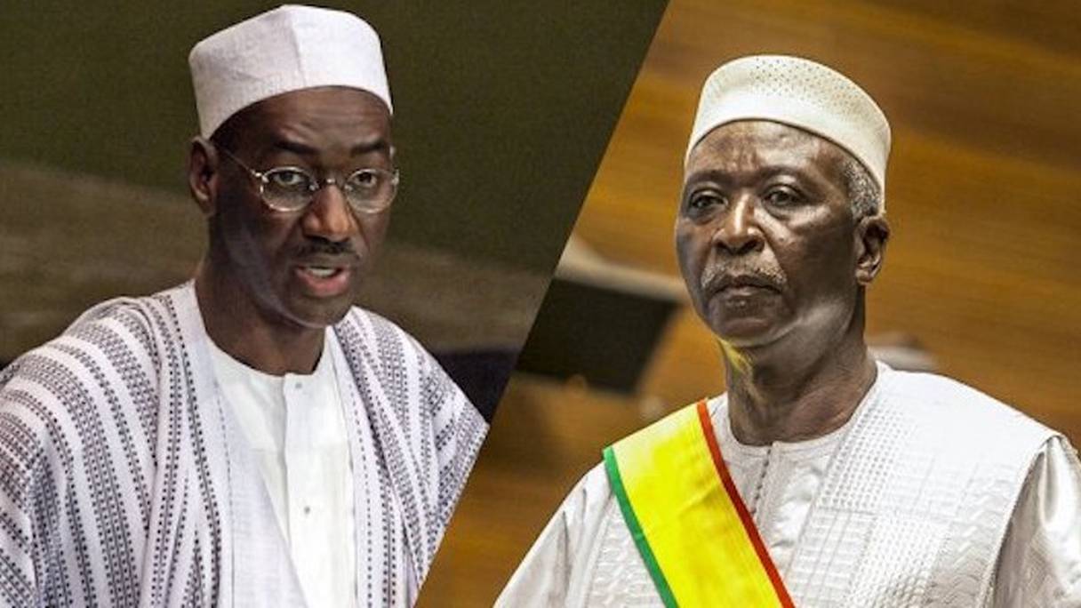 L'ex-Premier ministre et l'ex-président maliens, Moctar Ouane et Bah Ndaw.
