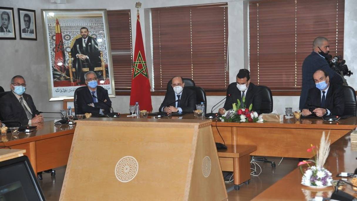 Cérémonie d'installation officielle de Hassan Boubrik à la tête de la CNSS, le 15 février dernier.

