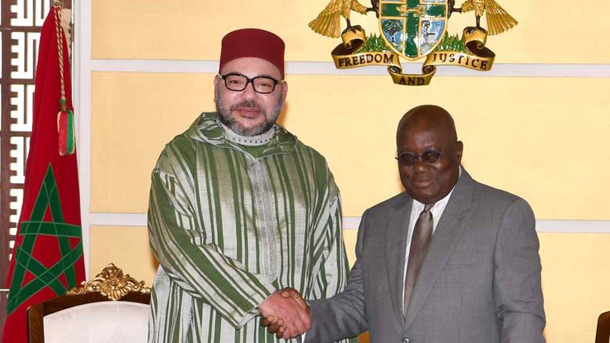 Le roi Mohammed VI et le président du Ghana, Nana Akufo-Addo.
