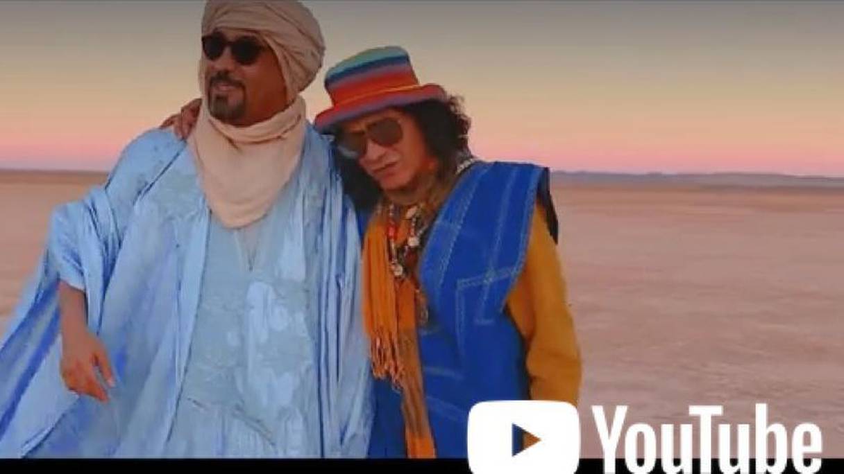 Jbara et Mohammed Ayouch, dans le clip "Oudou Lwatankoum".
