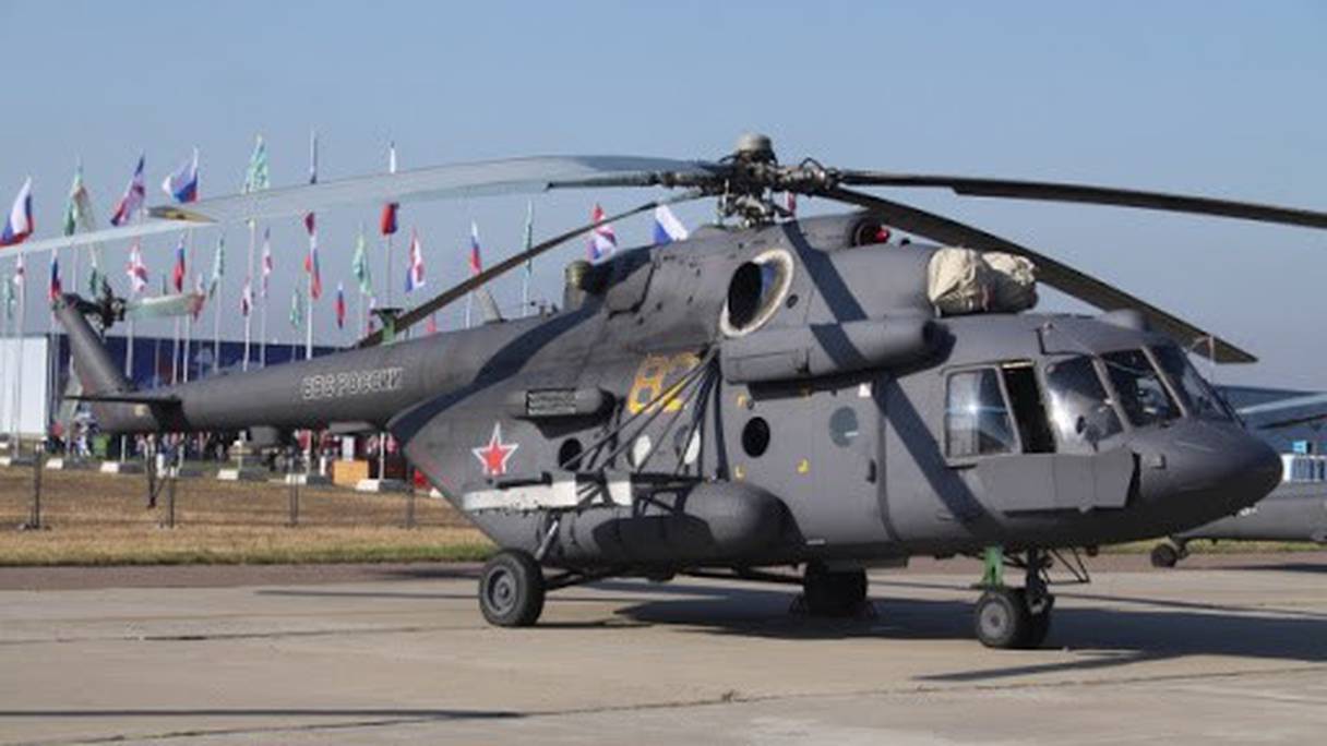 Un hélicoptère MI-8 de l'armée russe. 
