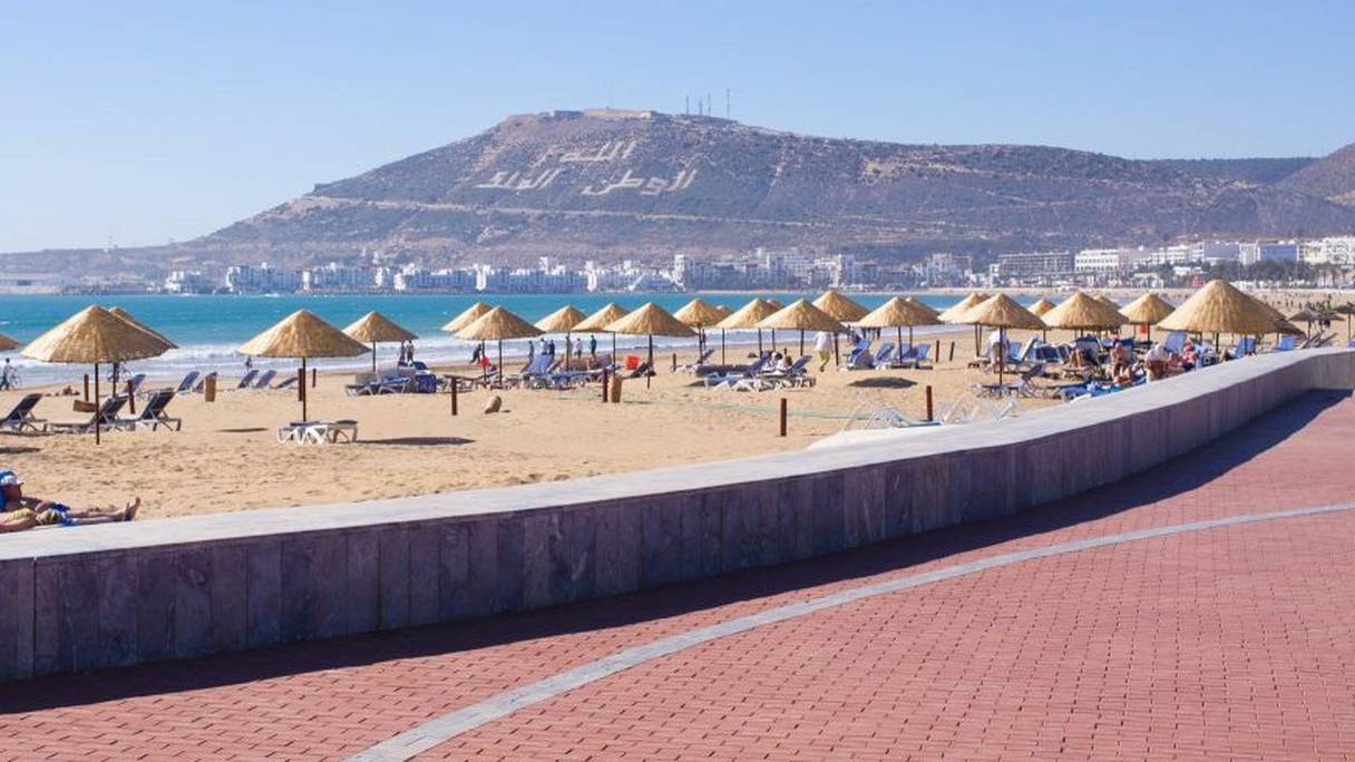 Longue de six kilomètres, cette plage d'Agadir est considérée comme l'une des plus belles au monde.
