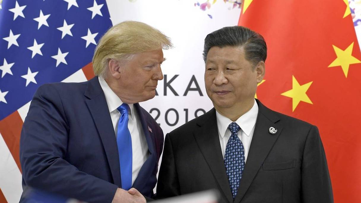 Le président américain Donald Trump avec le président chinois Xi Jinping en du Sommet du G20 à Osaka, au Japon, le samedi 29 juin 2019.
