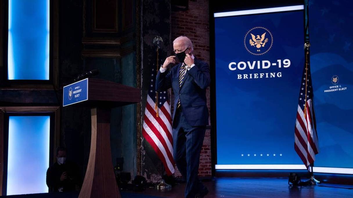Joe Biden tenait un discours sur la crise sanitaire le 29 décembre 2020, depuis son fief du Delaware. 

