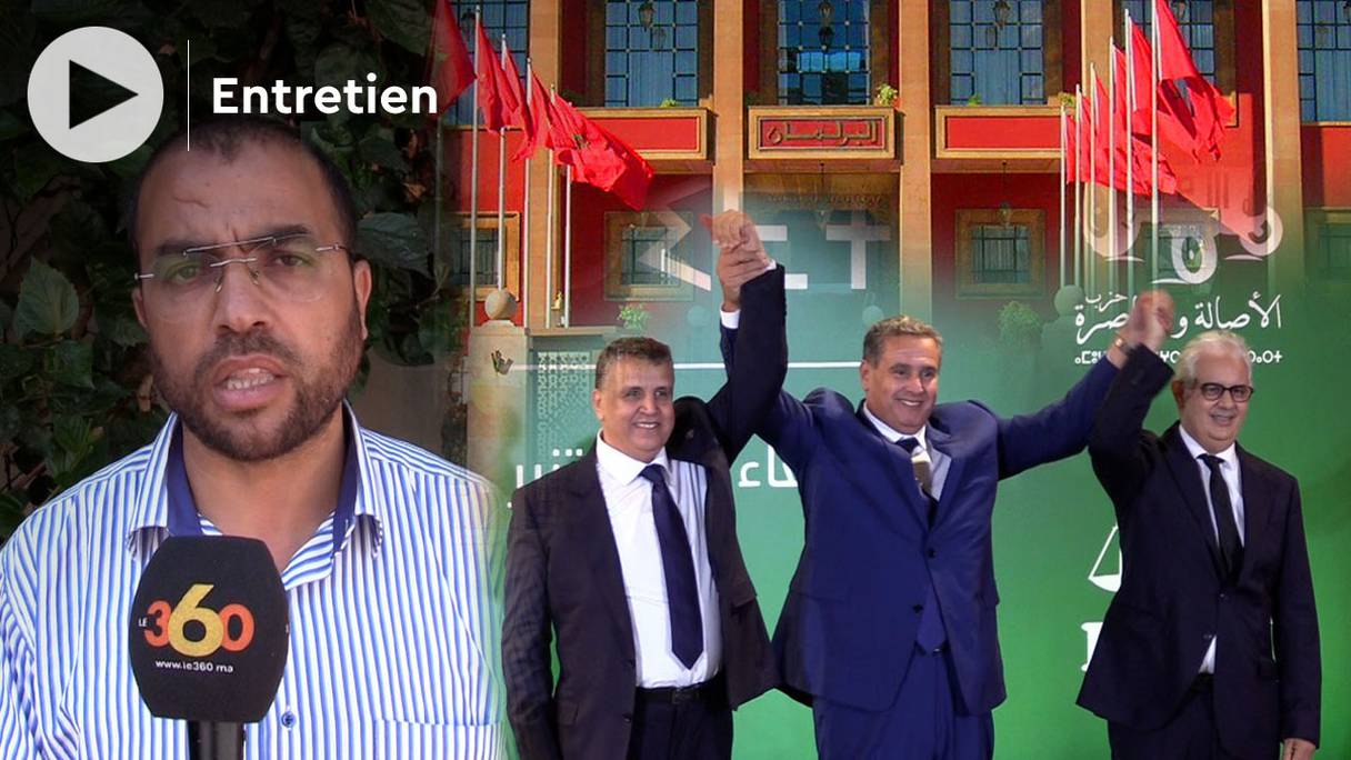 Abbas El Ouardi est politologue et enseigne à l'université Mohammed V de Rabat. De gauche à droite: les leaders des trois partis politiques qui formeront la coalition gouvernementale et constitueront la majorité parlementaire: Abdellatif Ouahbi (PAM), Aziz Akhannouch (RNI) et Nizar Baraka (Istiqlal). 
