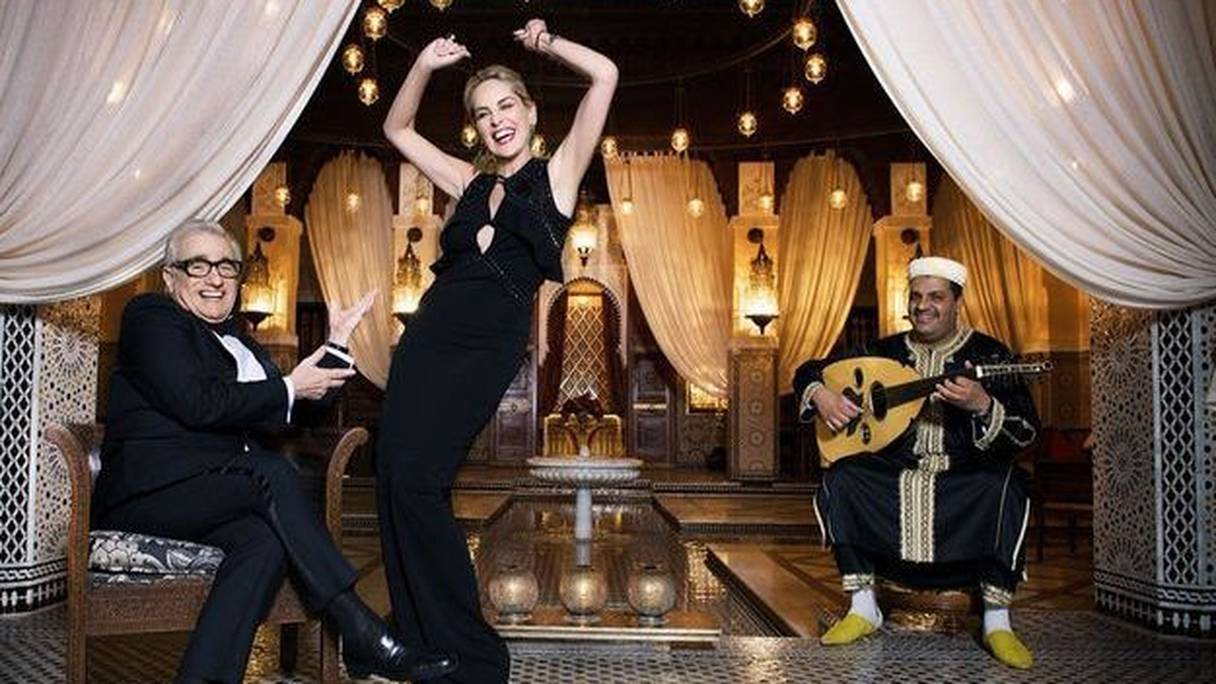 Royal Mansour, FIFM de Marrakech, 2013. Ce fugace moment où Sharon Stone a dansé devant Martin Scorsese. 
